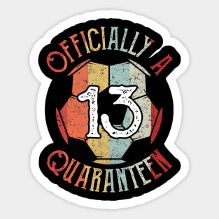 13th Birthday Officially a Quaranteen Teenager 13 Years Old Gift Sticker